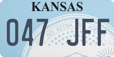 KS license plate 047JFF