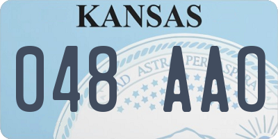 KS license plate 048AAO