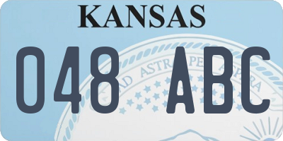 KS license plate 048ABC