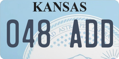 KS license plate 048ADD