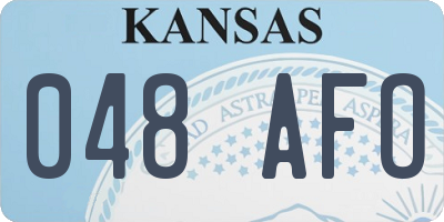 KS license plate 048AFO