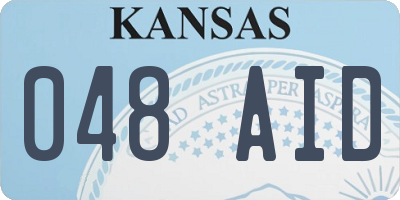 KS license plate 048AID