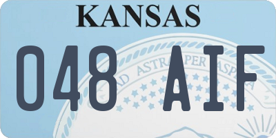 KS license plate 048AIF