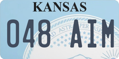 KS license plate 048AIM
