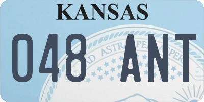 KS license plate 048ANT