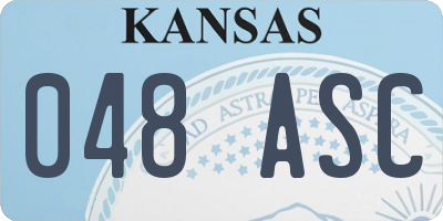 KS license plate 048ASC