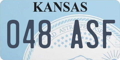 KS license plate 048ASF