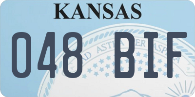 KS license plate 048BIF