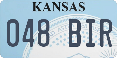 KS license plate 048BIR