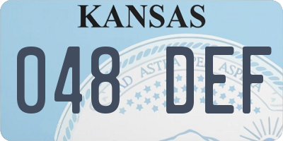 KS license plate 048DEF