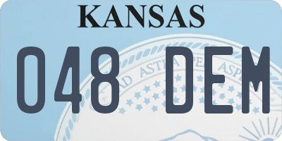 KS license plate 048DEM