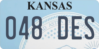 KS license plate 048DES