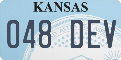 KS license plate 048DEV