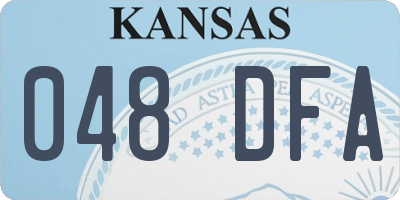 KS license plate 048DFA