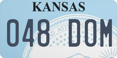 KS license plate 048DOM