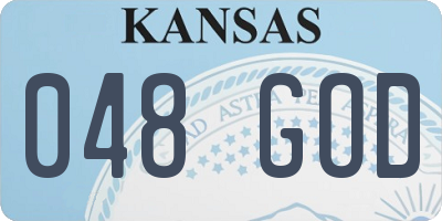 KS license plate 048GOD