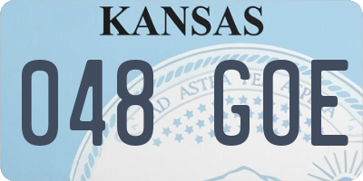 KS license plate 048GOE