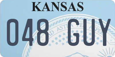 KS license plate 048GUY