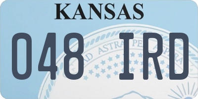 KS license plate 048IRD