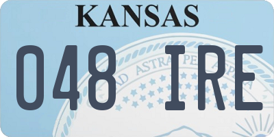 KS license plate 048IRE