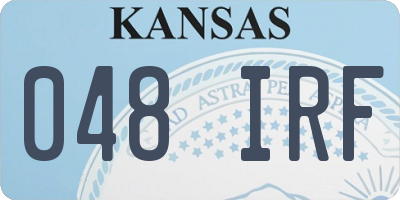 KS license plate 048IRF