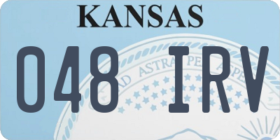 KS license plate 048IRV
