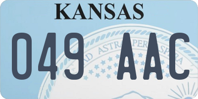 KS license plate 049AAC
