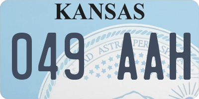 KS license plate 049AAH