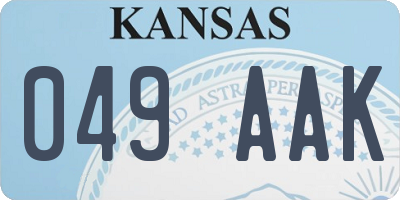 KS license plate 049AAK