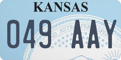 KS license plate 049AAY