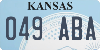 KS license plate 049ABA
