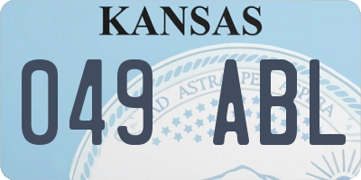 KS license plate 049ABL