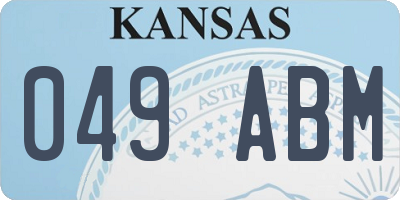 KS license plate 049ABM