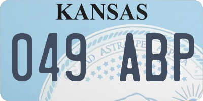 KS license plate 049ABP