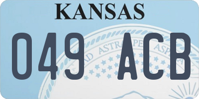 KS license plate 049ACB