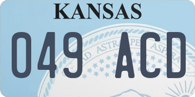 KS license plate 049ACD