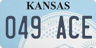 KS license plate 049ACE