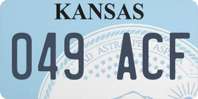 KS license plate 049ACF
