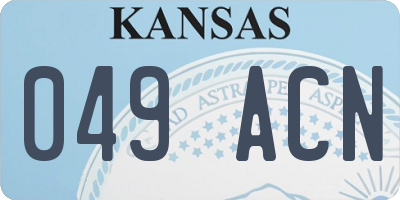 KS license plate 049ACN