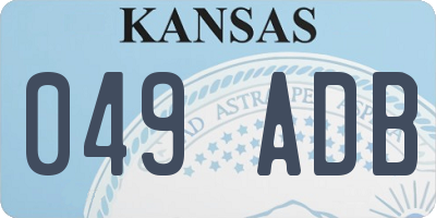 KS license plate 049ADB
