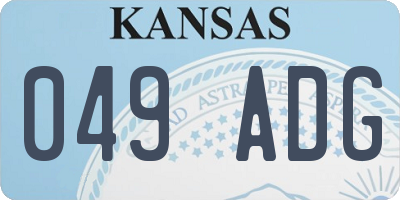KS license plate 049ADG