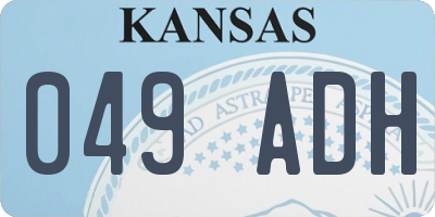 KS license plate 049ADH