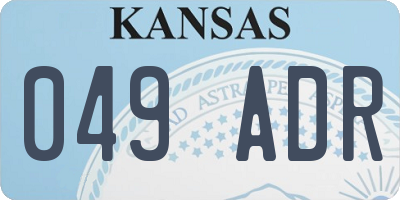 KS license plate 049ADR