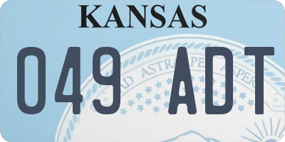 KS license plate 049ADT