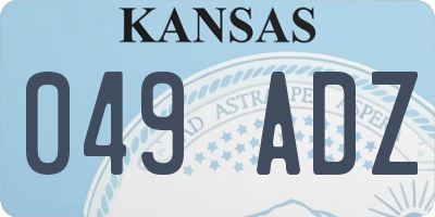 KS license plate 049ADZ