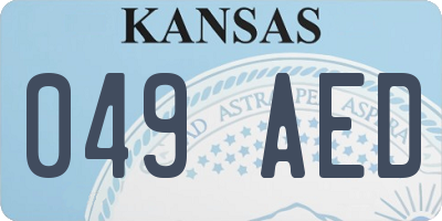 KS license plate 049AED