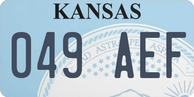 KS license plate 049AEF