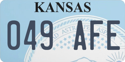 KS license plate 049AFE