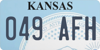 KS license plate 049AFH