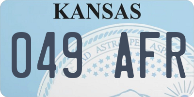 KS license plate 049AFR